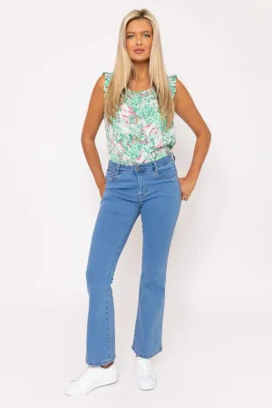 Flare Denim Jeans in Blue