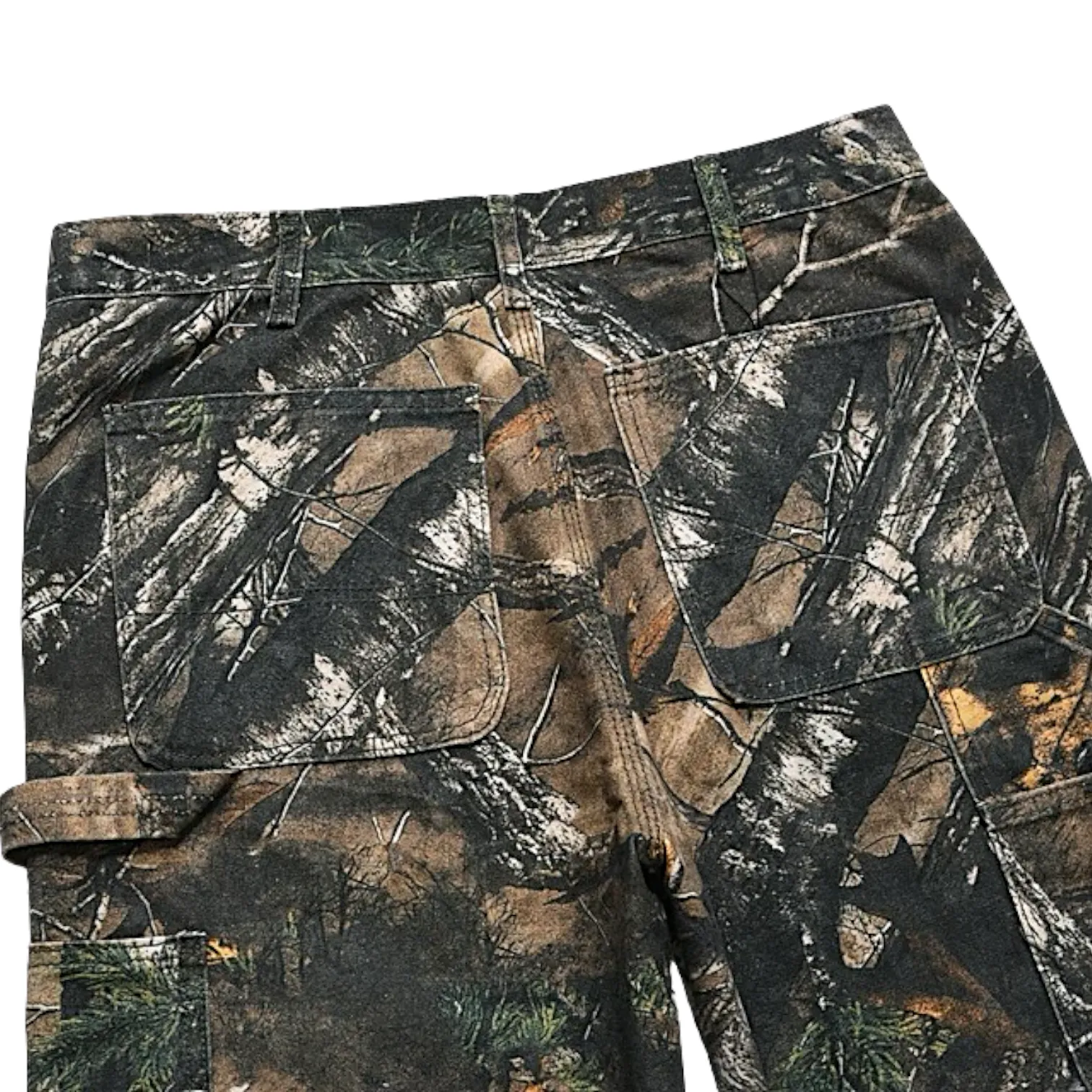 Forest tree camouflage print carpenter jean
