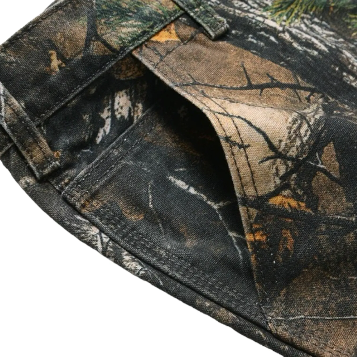Forest tree camouflage print carpenter jean