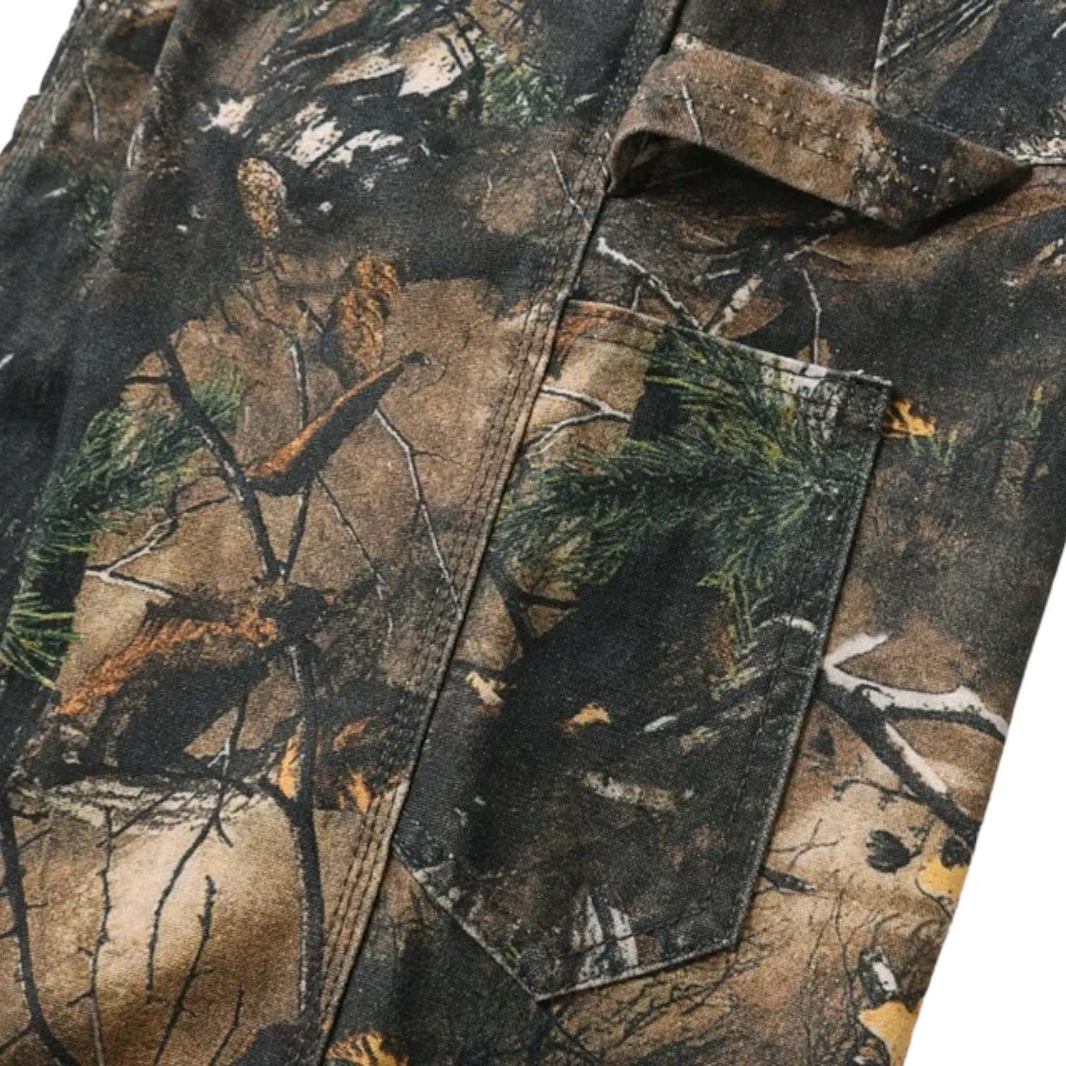 Forest tree camouflage print carpenter jean