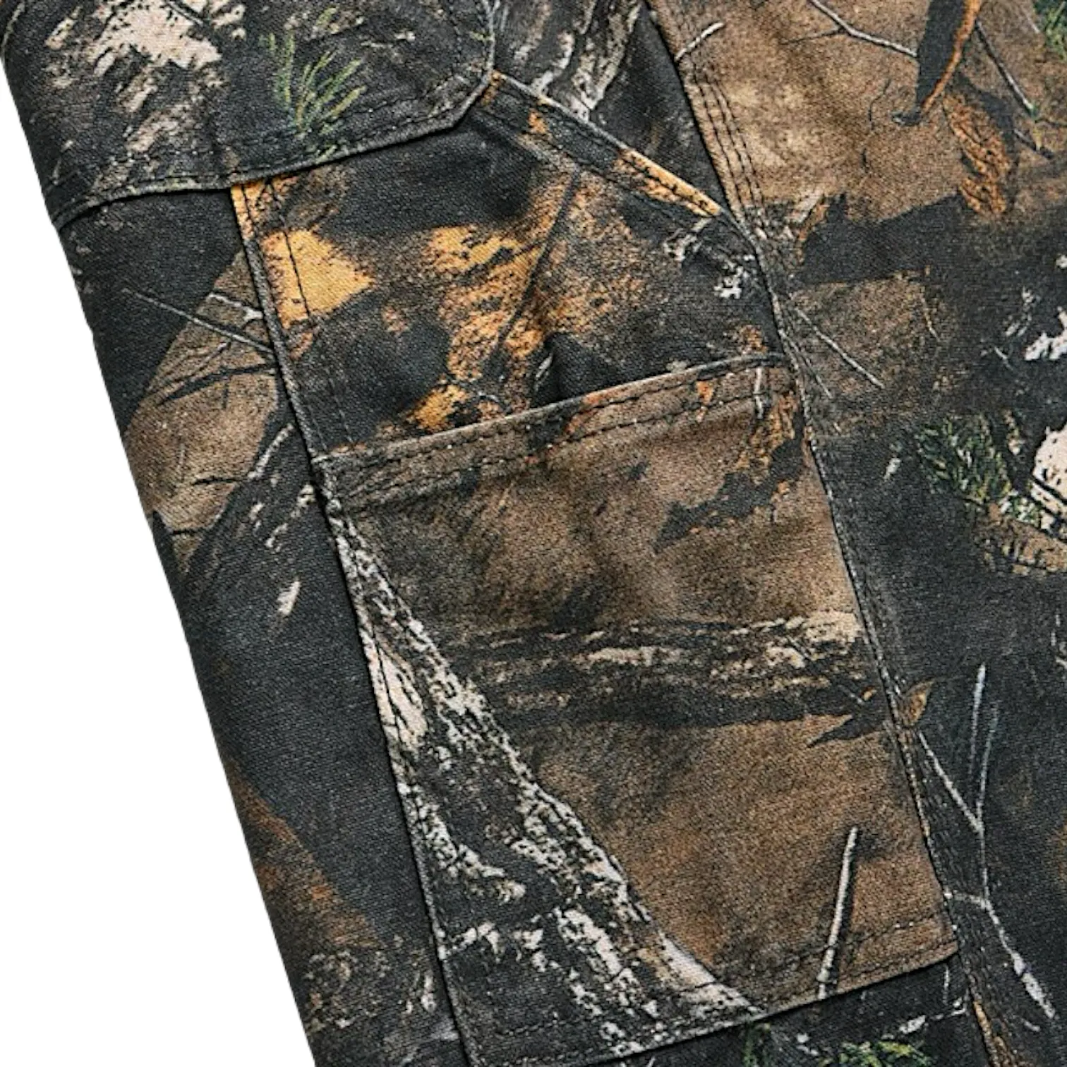 Forest tree camouflage print carpenter jean