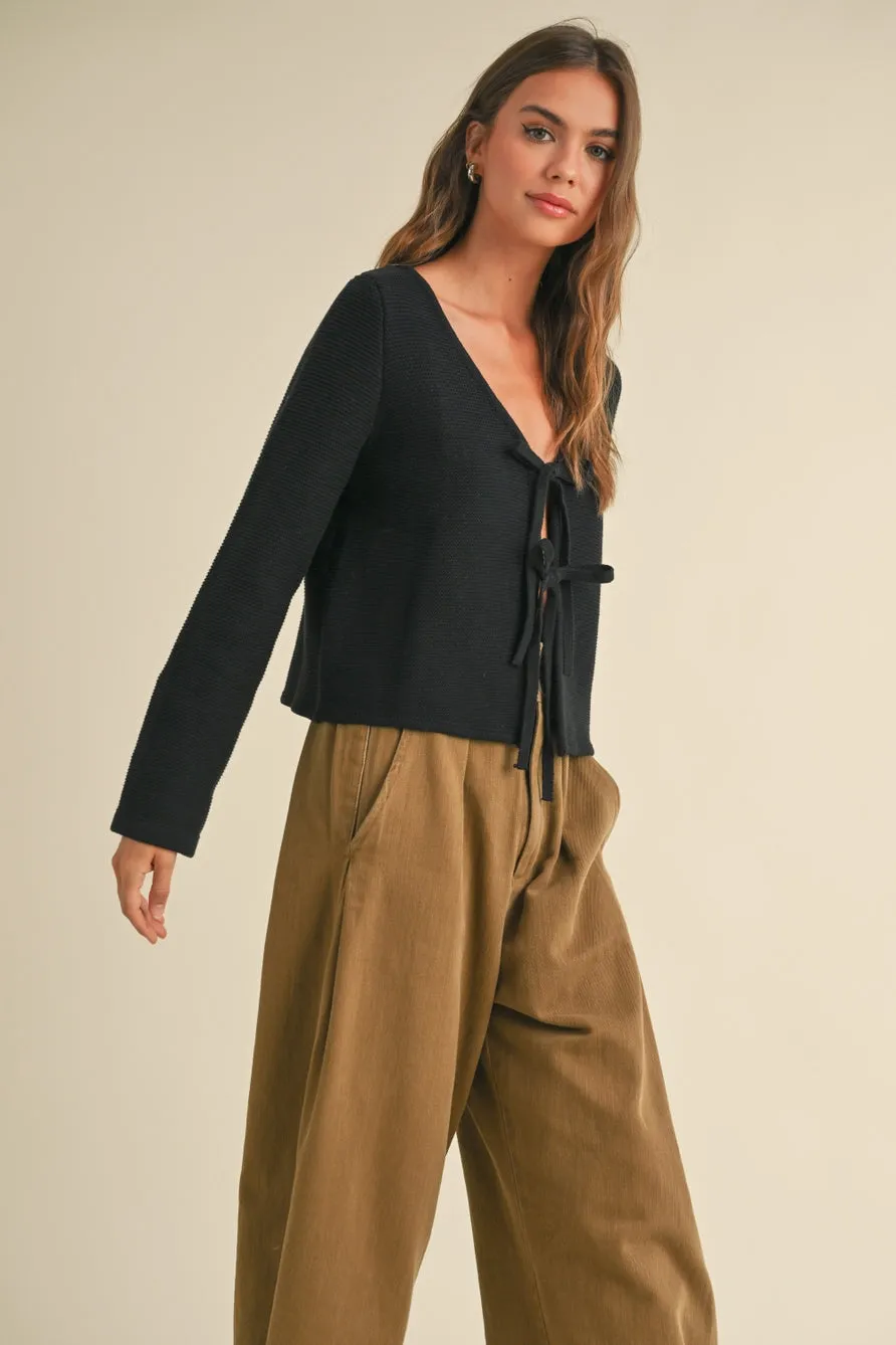 Front Tie Cardigan