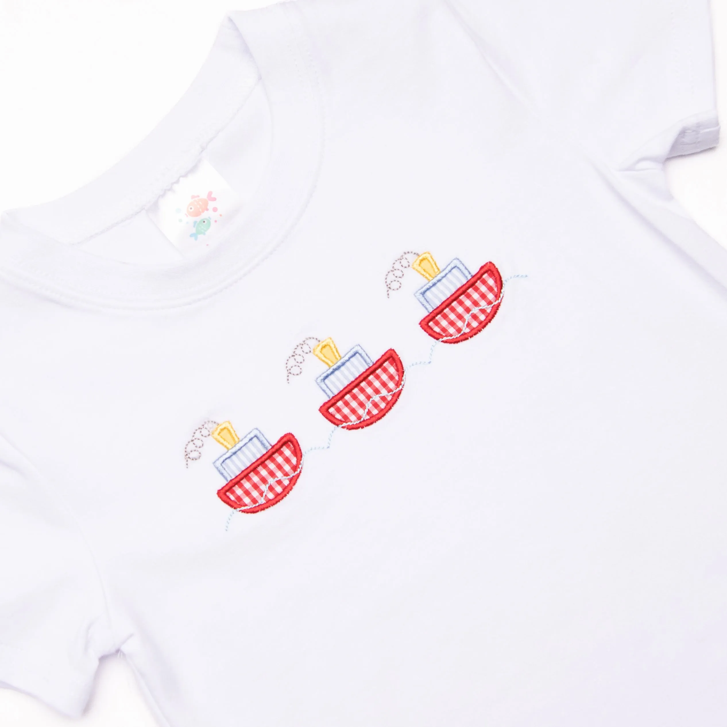 Full Steam Ahead Applique Top, White