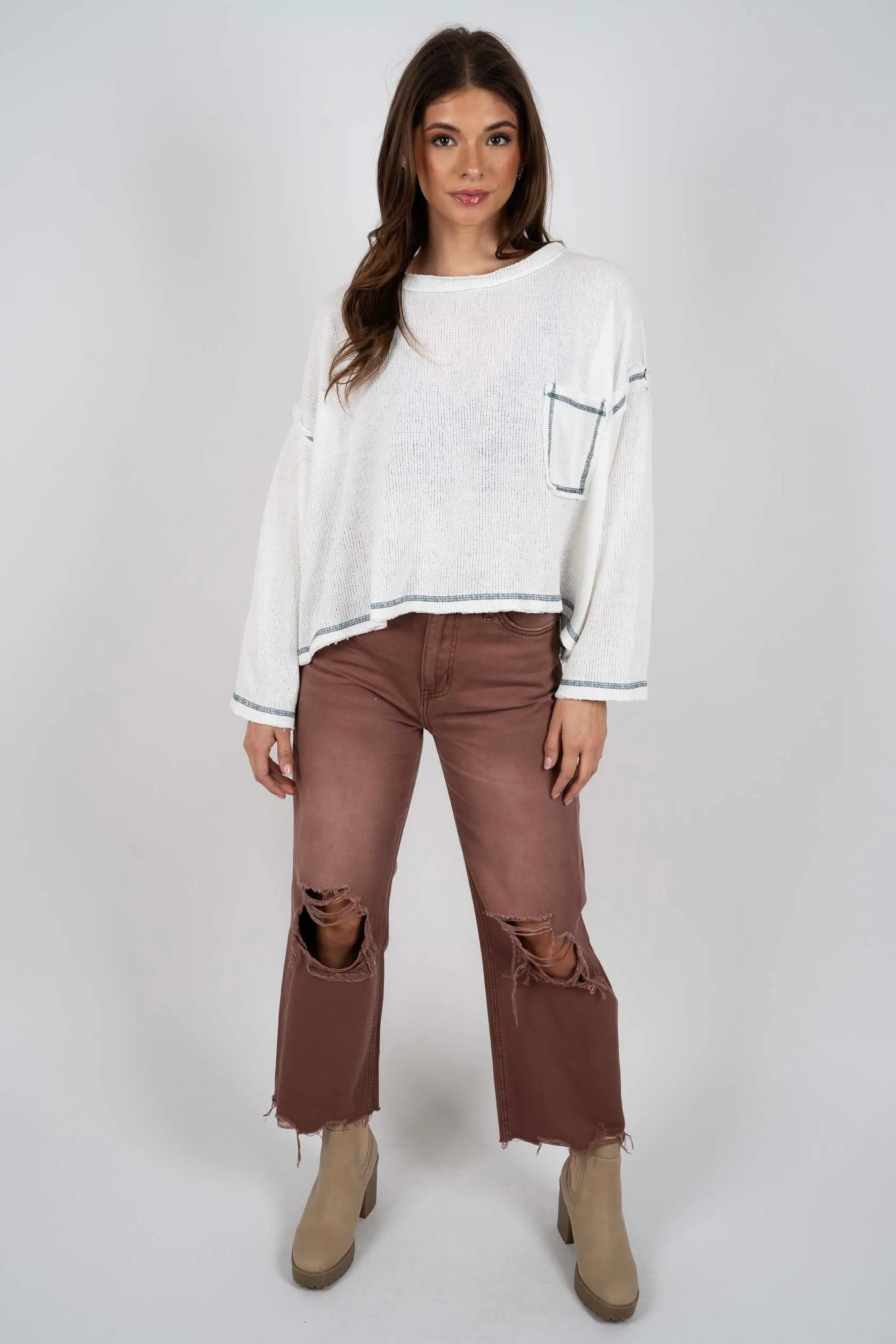 Fun & Free Cropped Jeans (Aztec)