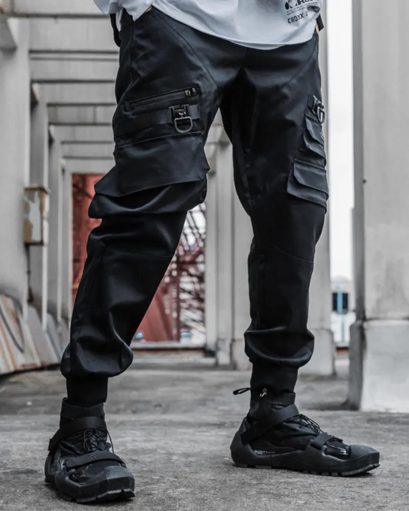 Functional Paratrooper Black Cargo Pants