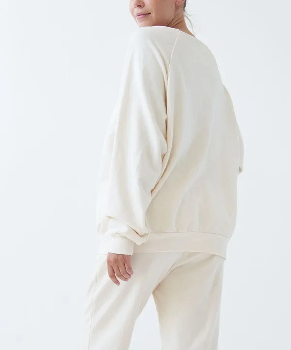Garment Dyed Loose Fit French Terry Cotton Pullover