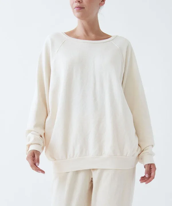 Garment Dyed Loose Fit French Terry Cotton Pullover