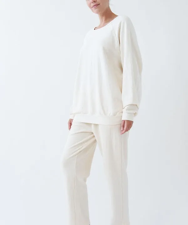 Garment Dyed Loose Fit French Terry Cotton Pullover