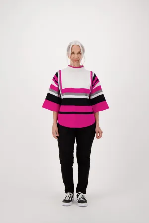 Geometric Stripe Knit Top