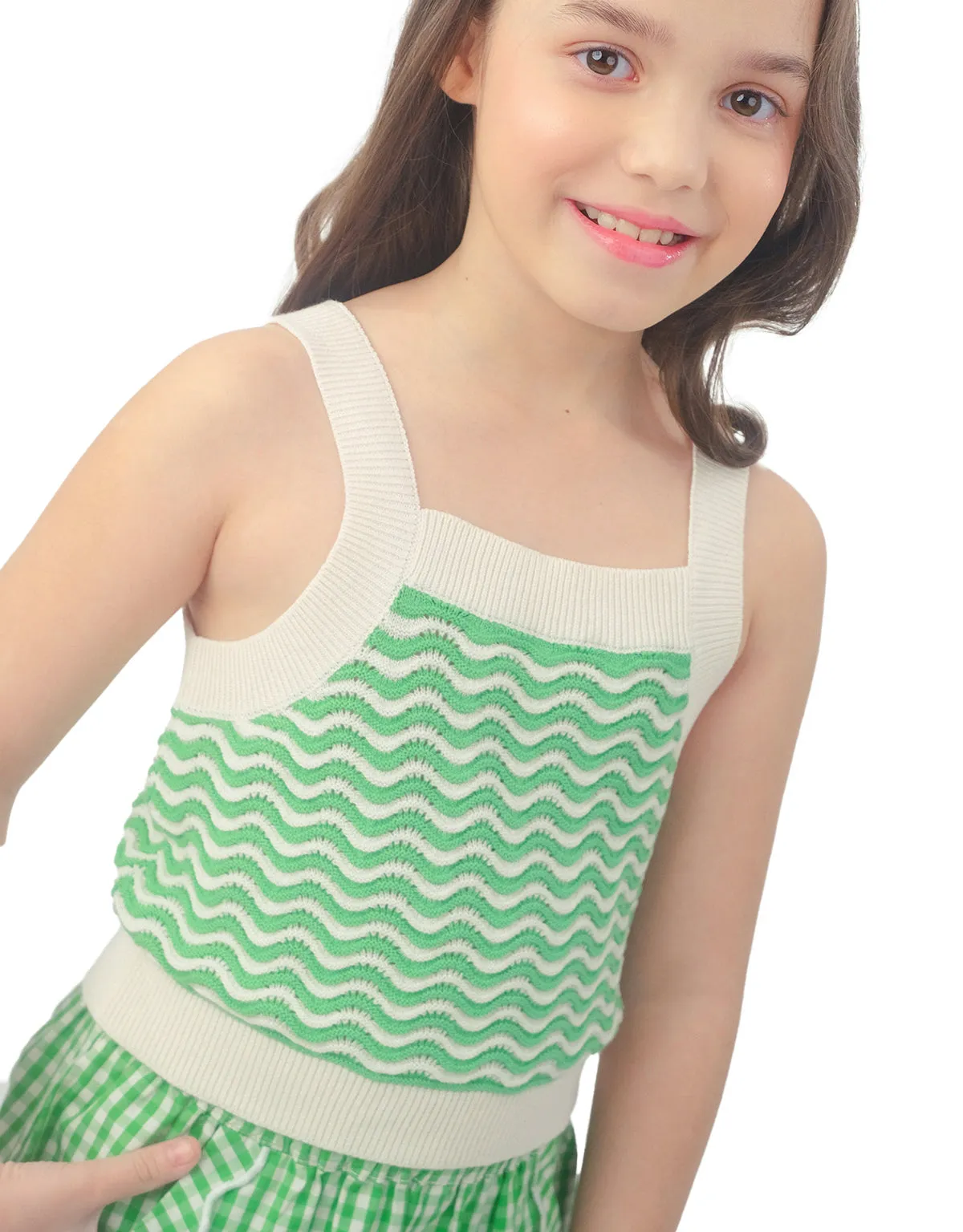 GIRLS WAVY KNIT TOP