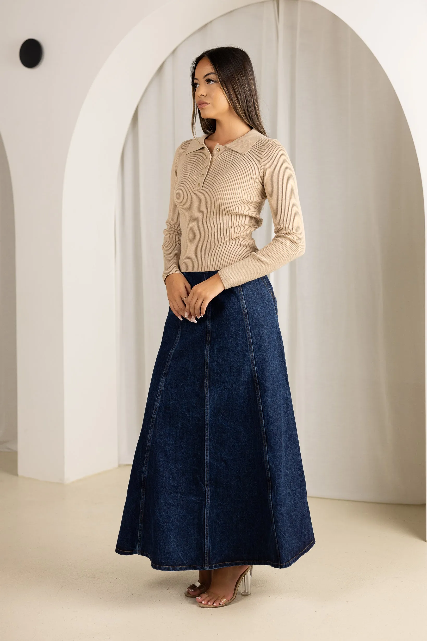 Goldi Button Knit Top