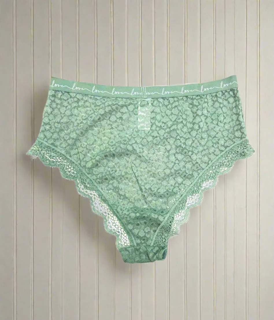 Green Lace Midi Briefs