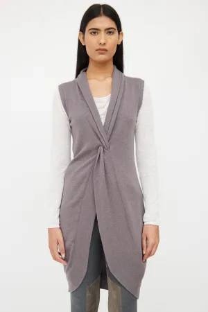 Grey Cashmere Knit Top