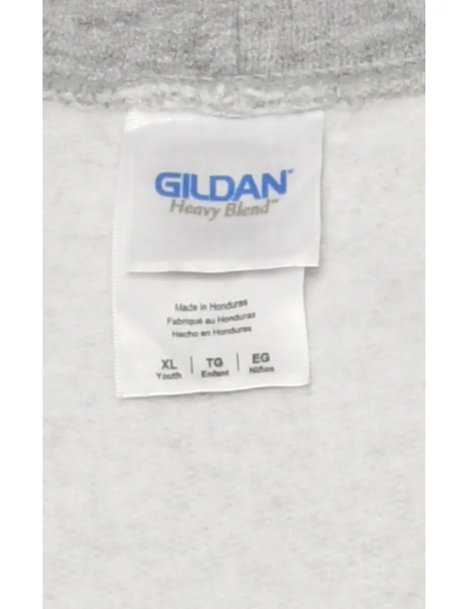 Grey Gildan Hooded Sports Sweatshirt - XL