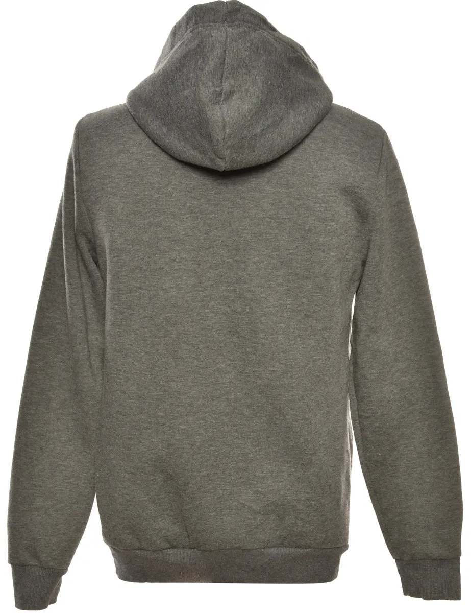 Grey Printed Hoodie - M