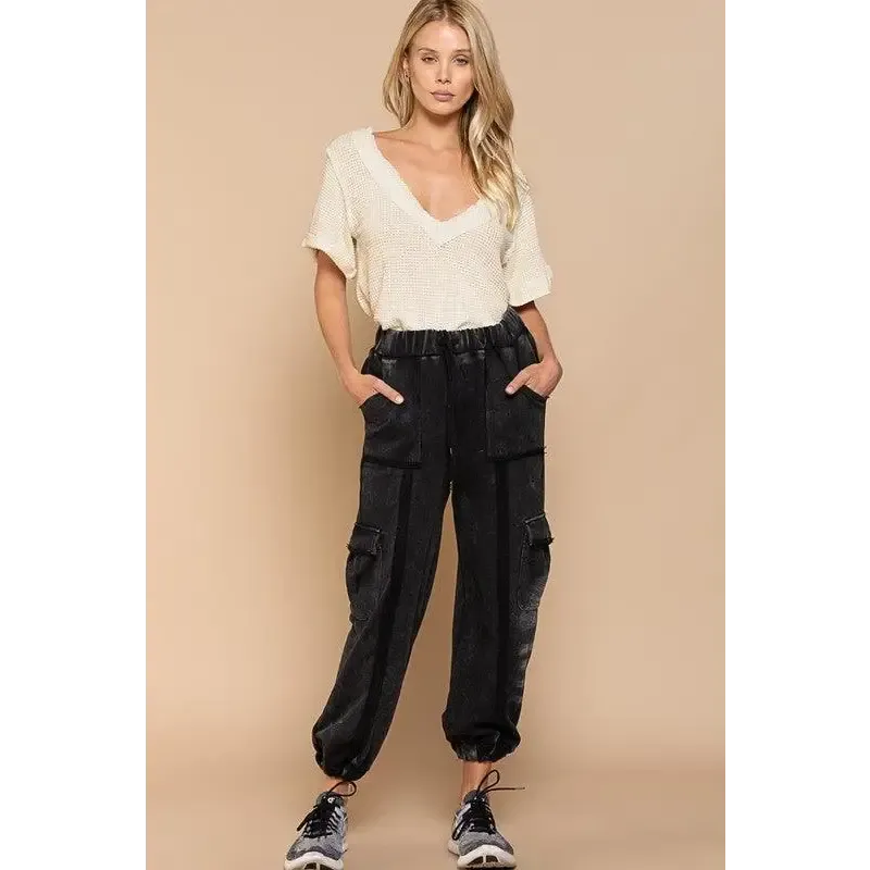 Half Sleeve V-neck Waffle Knit Top