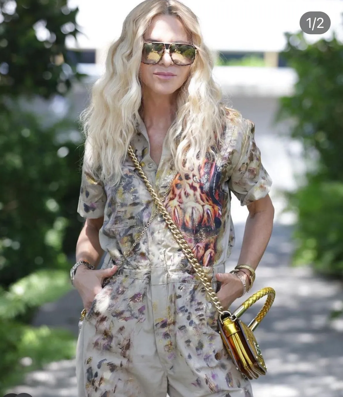 Hand painted Leopard Overall