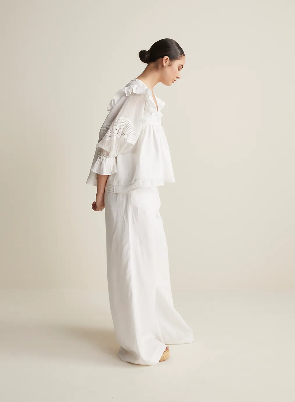 Hari Linen Ramie Smock Top | Optical White