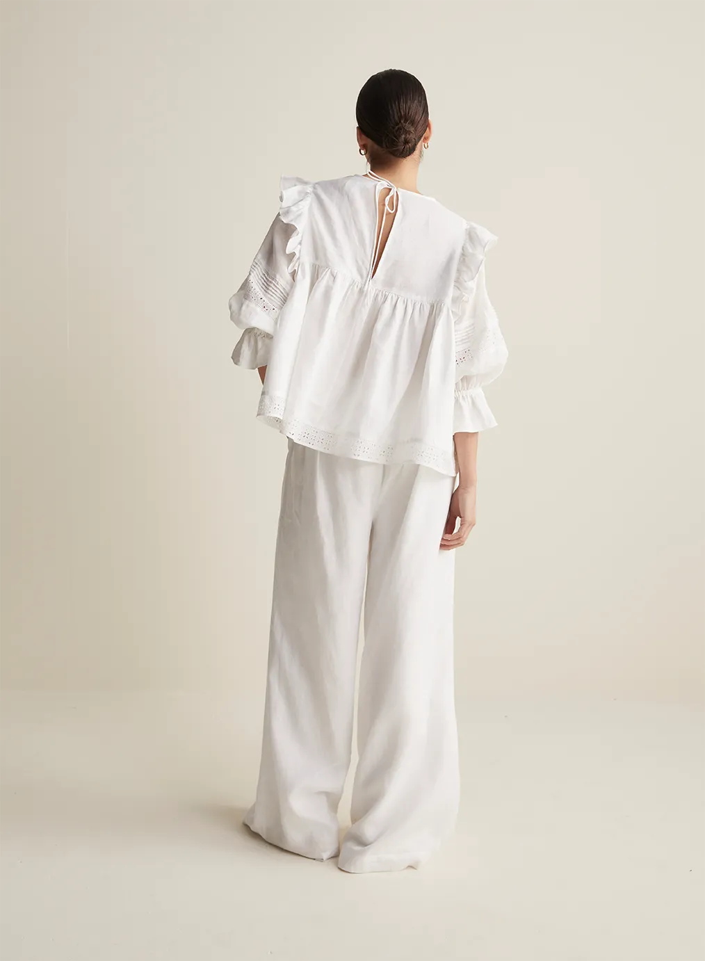 Hari Linen Ramie Smock Top | Optical White