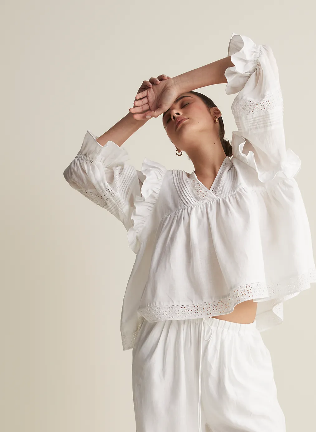 Hari Linen Ramie Smock Top | Optical White
