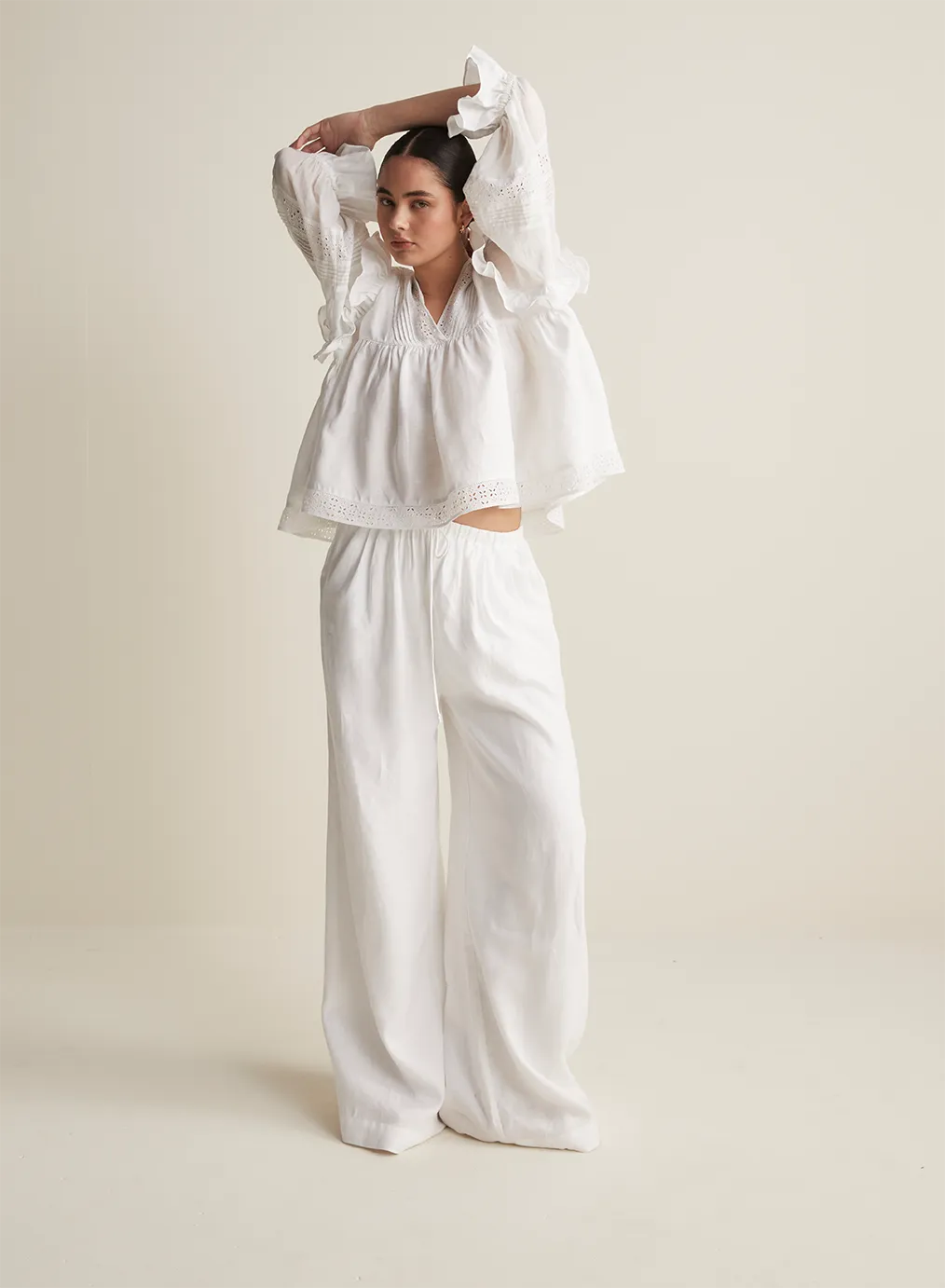 Hari Linen Ramie Smock Top | Optical White