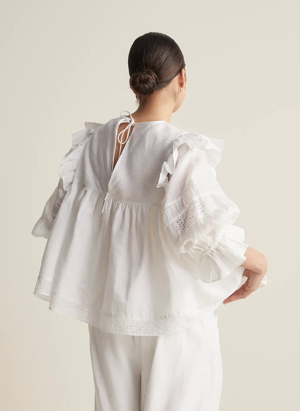 Hari Linen Ramie Smock Top | Optical White