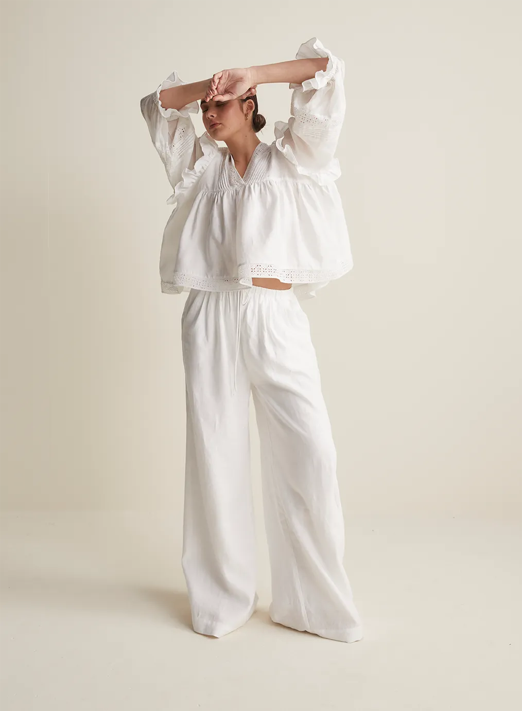 Hari Linen Ramie Smock Top | Optical White