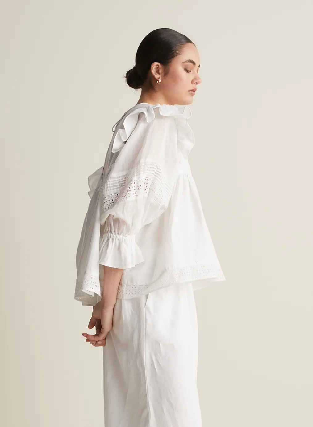 Hari Linen Ramie Smock Top | Optical White