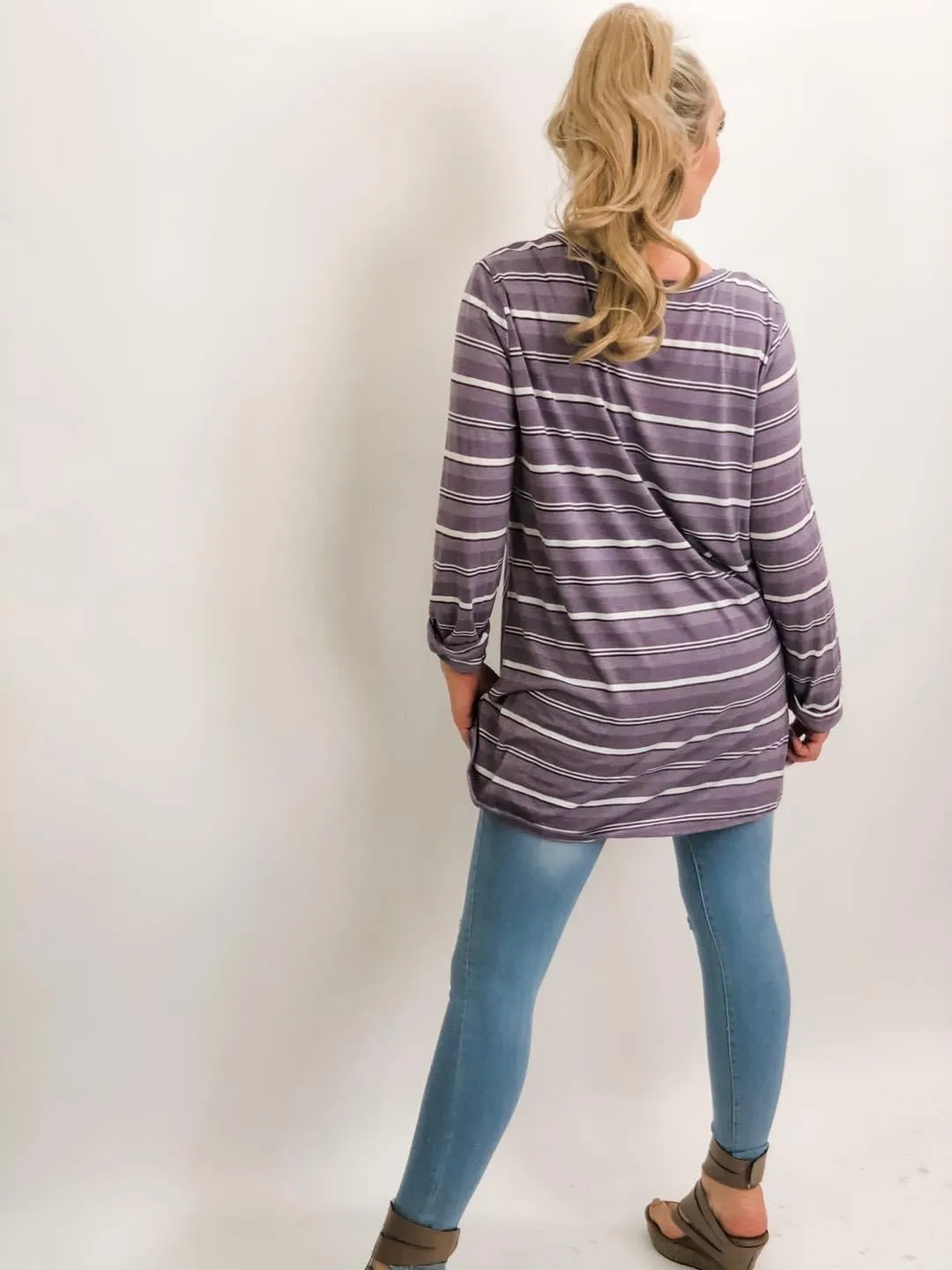 Horizontal Stripe Knit Top