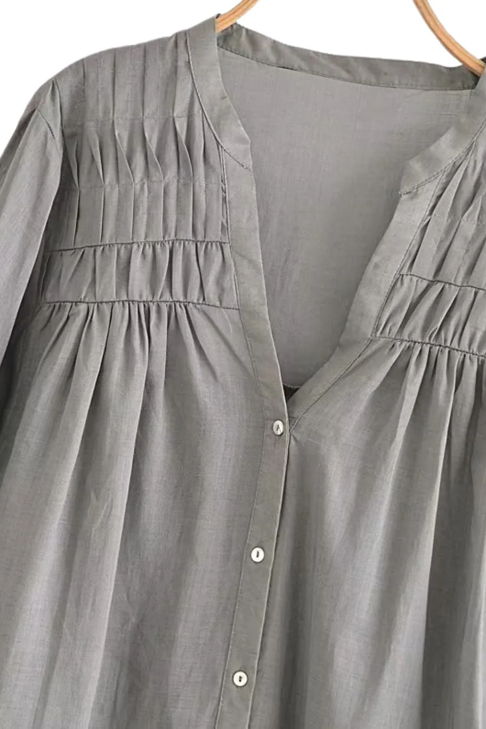 'Ilona' Ramie Pleated Blouse Top & Bottom (Sold Separately)