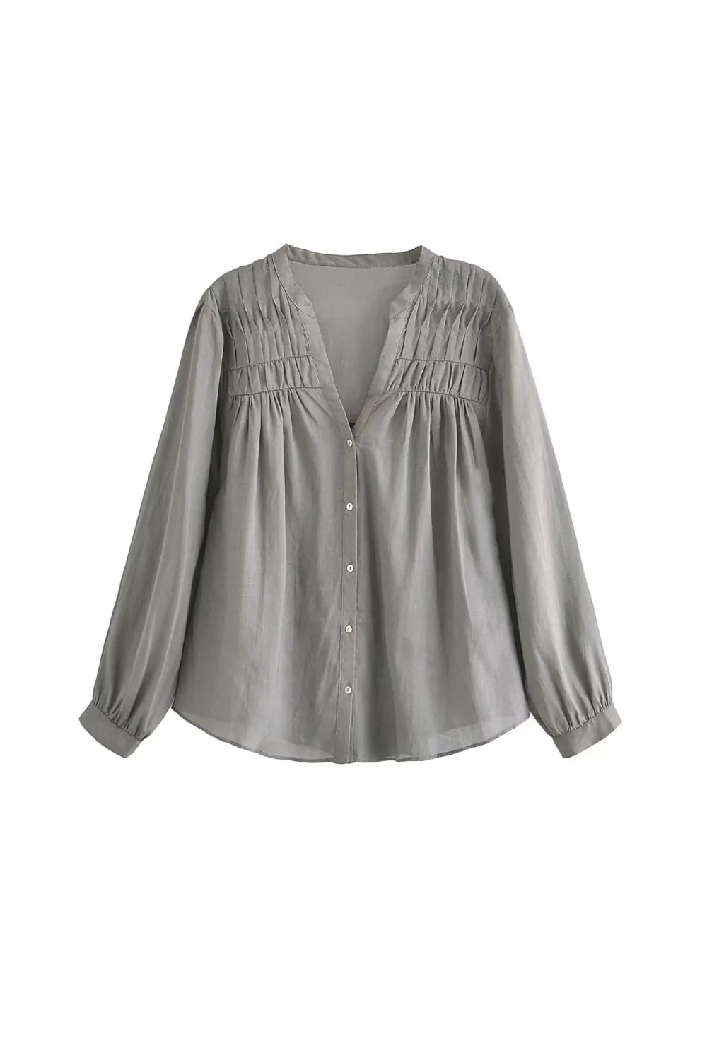 'Ilona' Ramie Pleated Blouse Top & Bottom (Sold Separately)