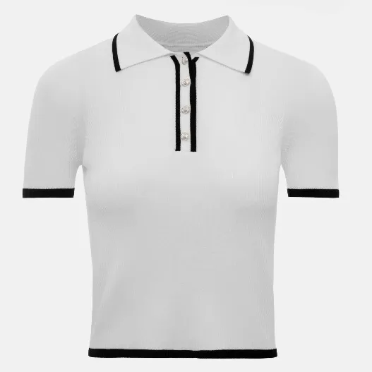 Jackie Casual Polo Knit Top