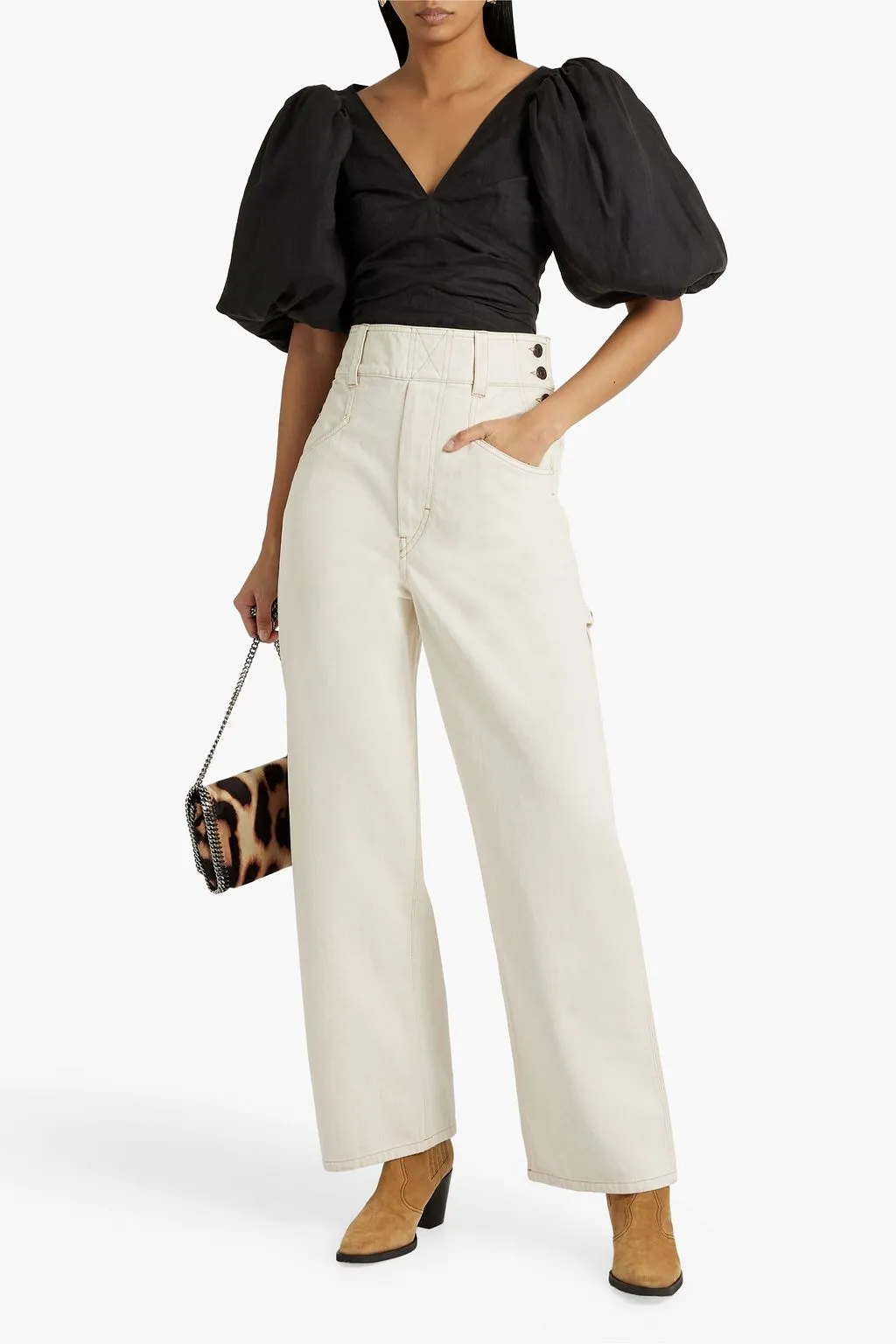 Jaylee put together a ramie top from ISABEL MARANT, black