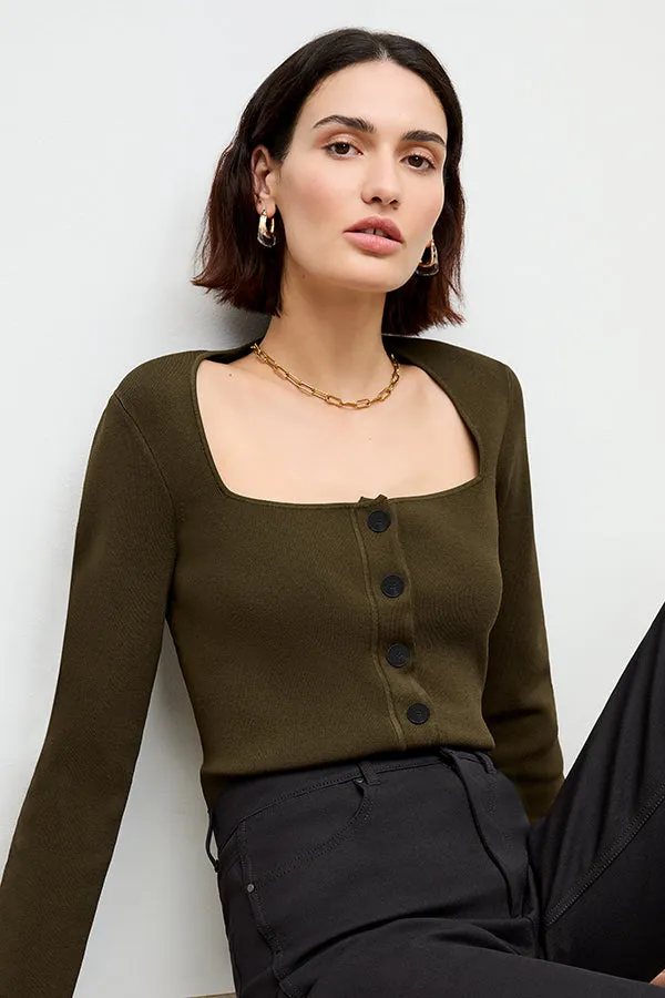Jin Top - Jardigan Knit :: Dark Elm