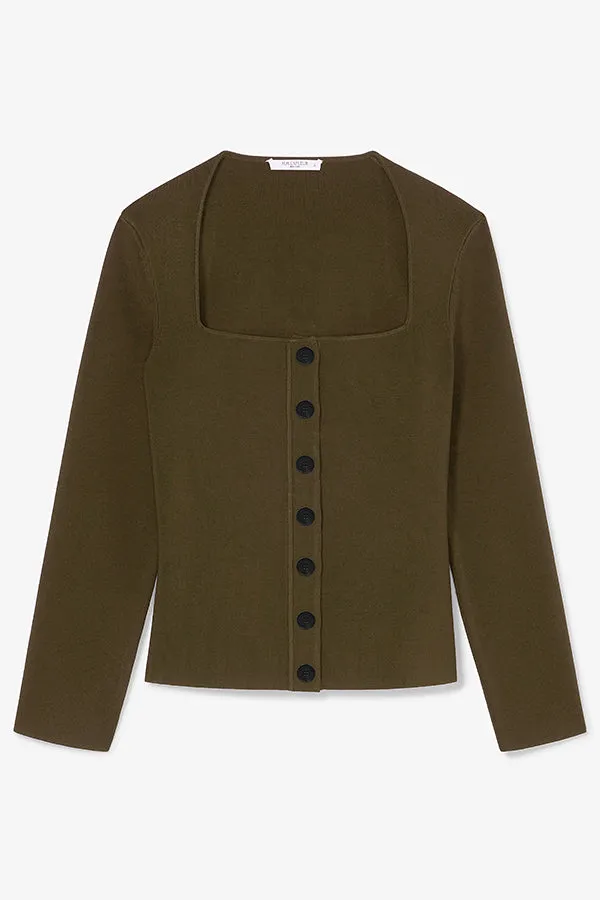 Jin Top - Jardigan Knit :: Dark Elm