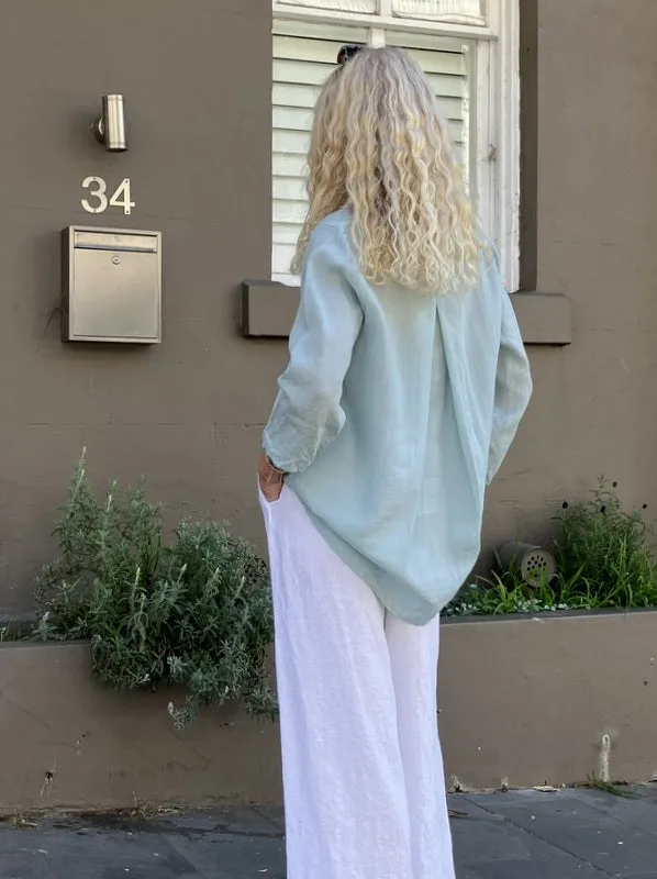 Jiva Maria Shirt - Aqua - Ramie