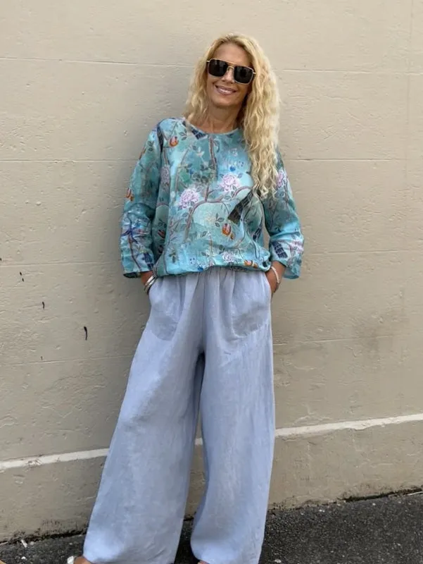 Jiva Maria Shirt - Chinoiserie Print - Ramie