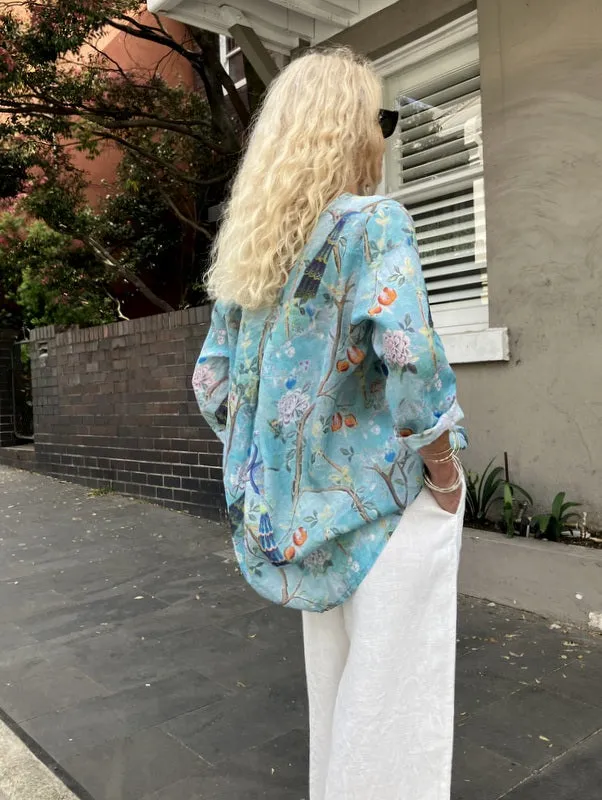 Jiva Maria Shirt - Chinoiserie Print - Ramie