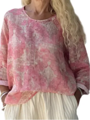 Jiva Maria Shirt - Dusky Persian Print - Ramie