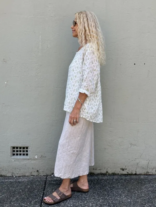 Jiva Maria Shirt - Fern Print - Ramie