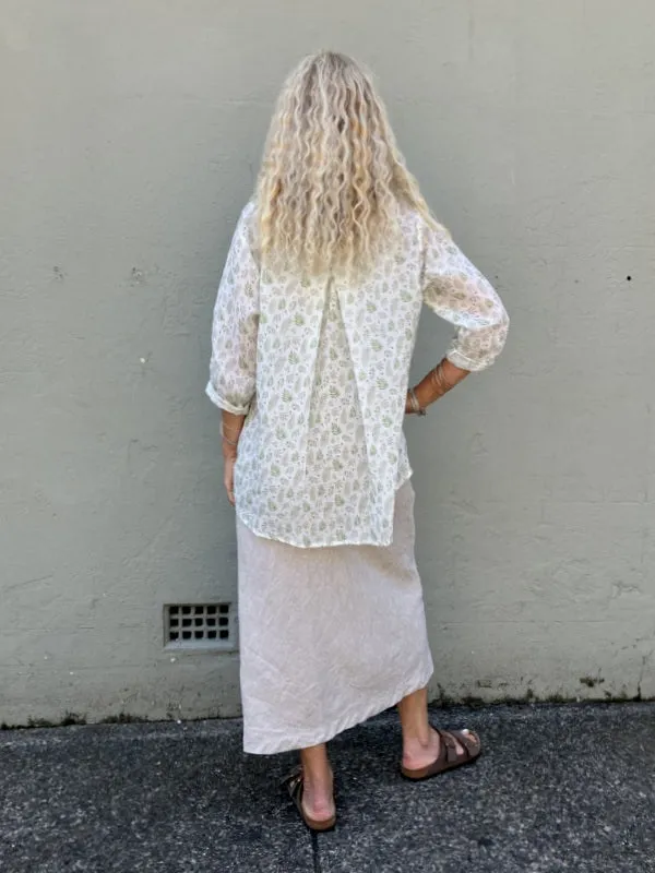 Jiva Maria Shirt - Fern Print - Ramie