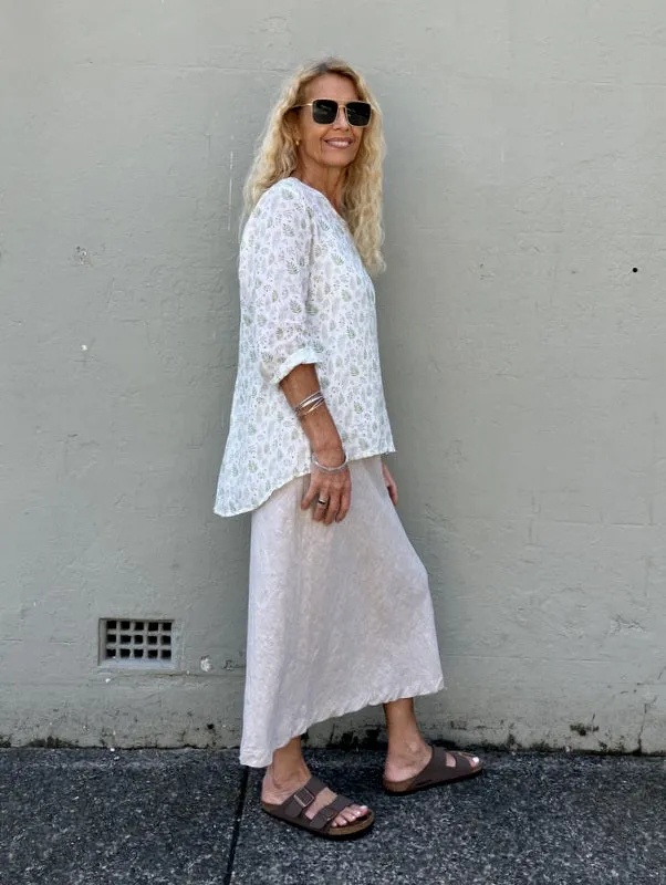 Jiva Maria Shirt - Fern Print - Ramie