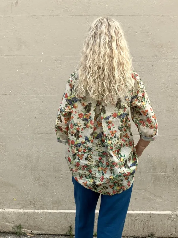 Jiva Maria Shirt - Garden Print - Ramie