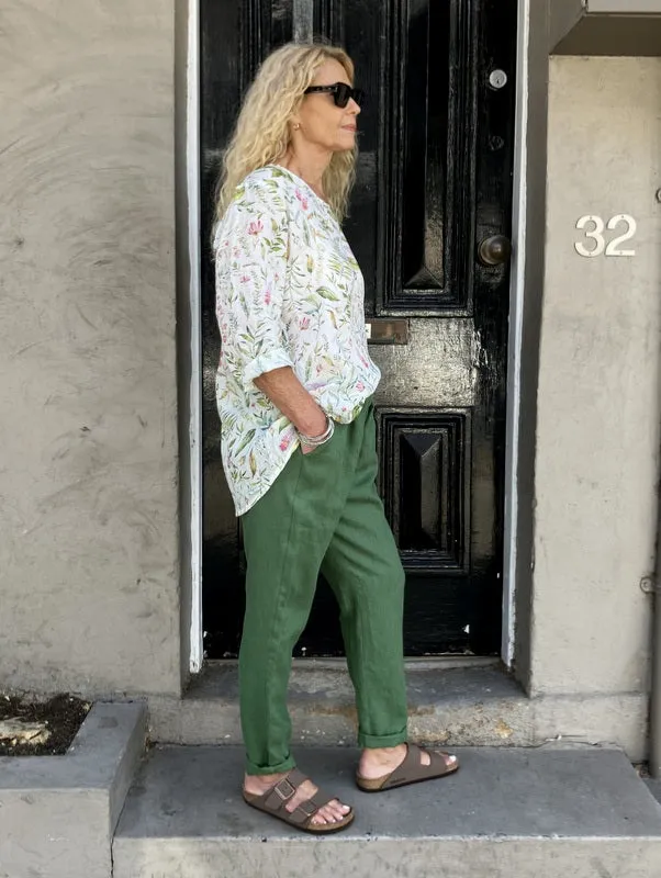 Jiva Maria Shirt - Summer Glory Print - Ramie
