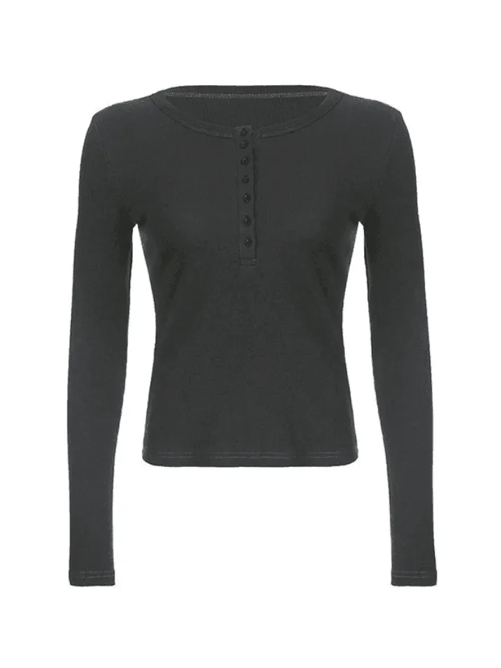 Joskaa Button Down Long Sleeve Knit Top