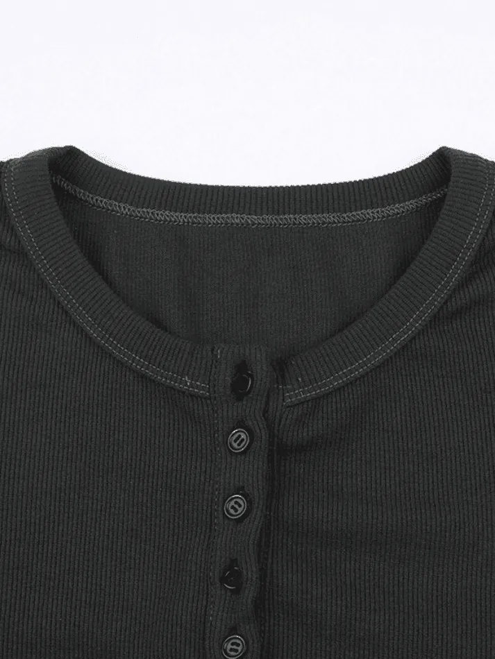 Joskaa Button Down Long Sleeve Knit Top