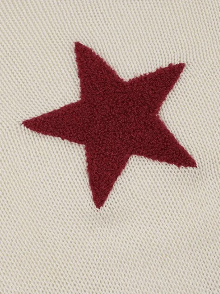 Joskaa Star Crochet Knit Cropped Knit Top
