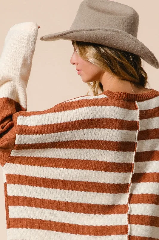 JULIA COLOR BLOCK KNIT TOP S-XL