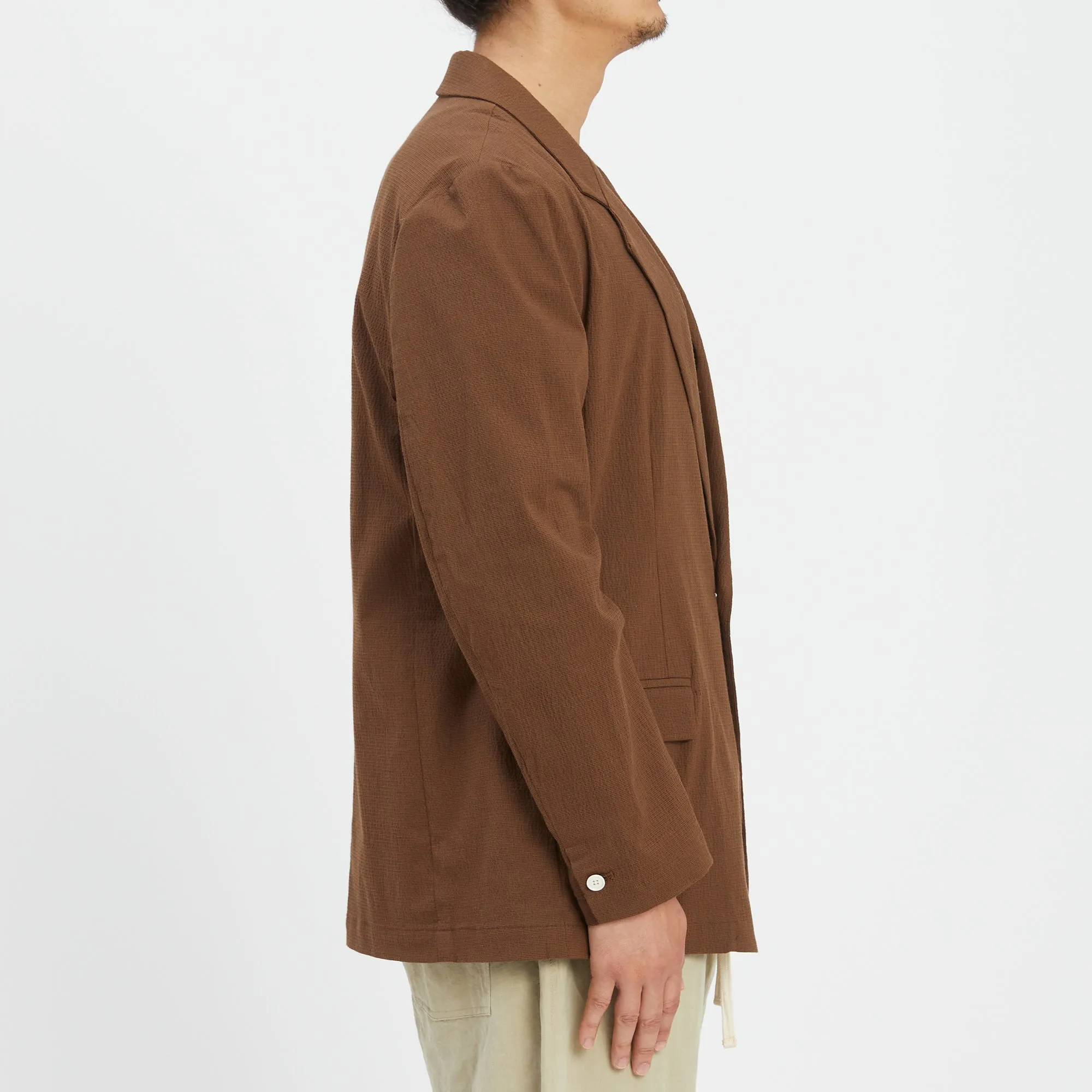 Julian Blazer - Brown Puckered Cotton