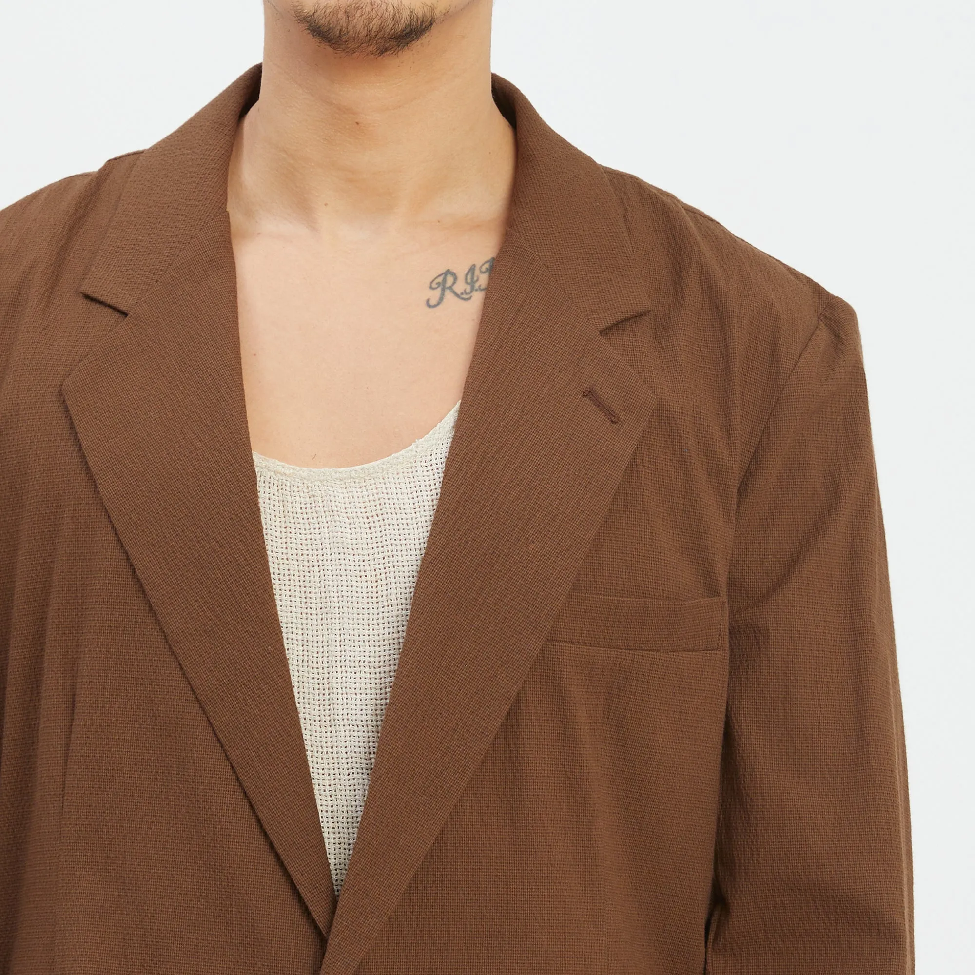 Julian Blazer - Brown Puckered Cotton